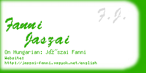 fanni jaszai business card